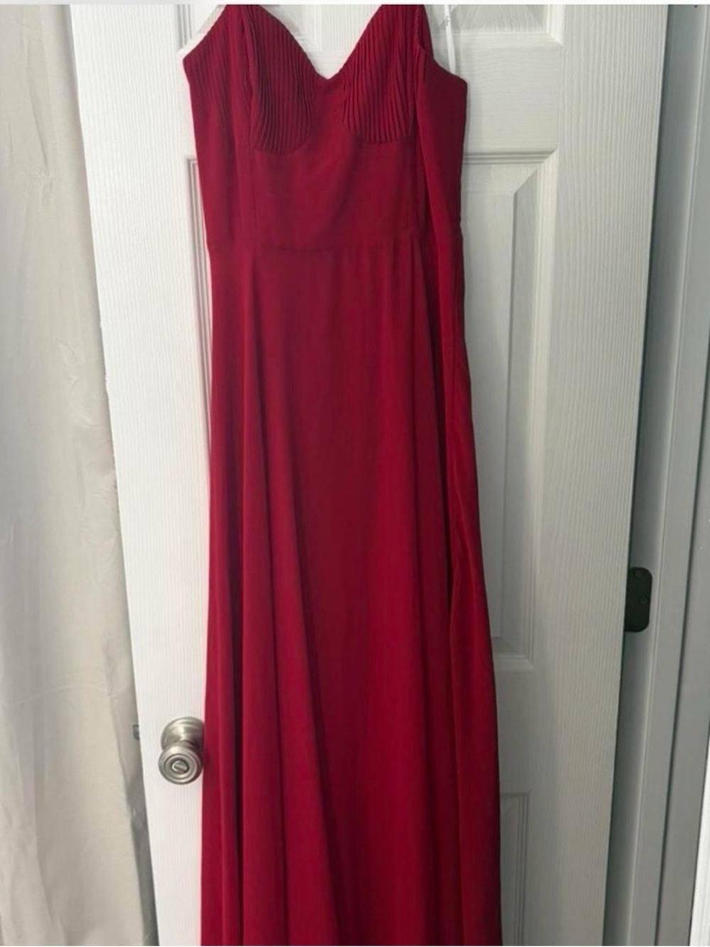 Lulu's Red Pleated Bust Maxi Dress